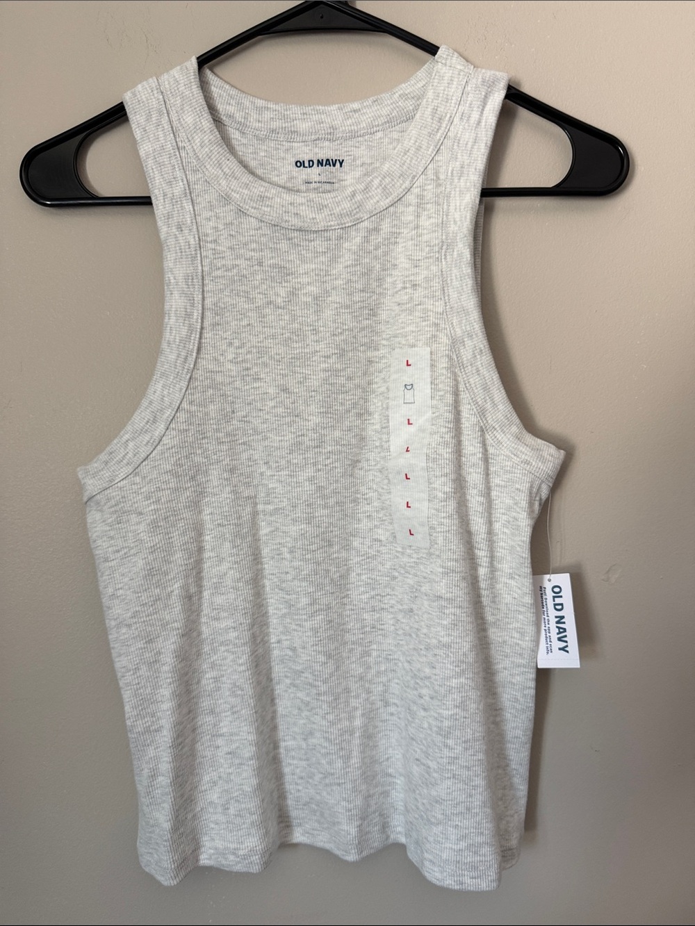 NWT Old Navy Light Heather Gray Ribbed Tank